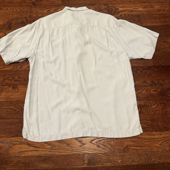 Tommy Bahama Men's L 100% Silk Camp Shirt Button Up Short Sleeve Pocket Relaxed - Picture 9 of 15